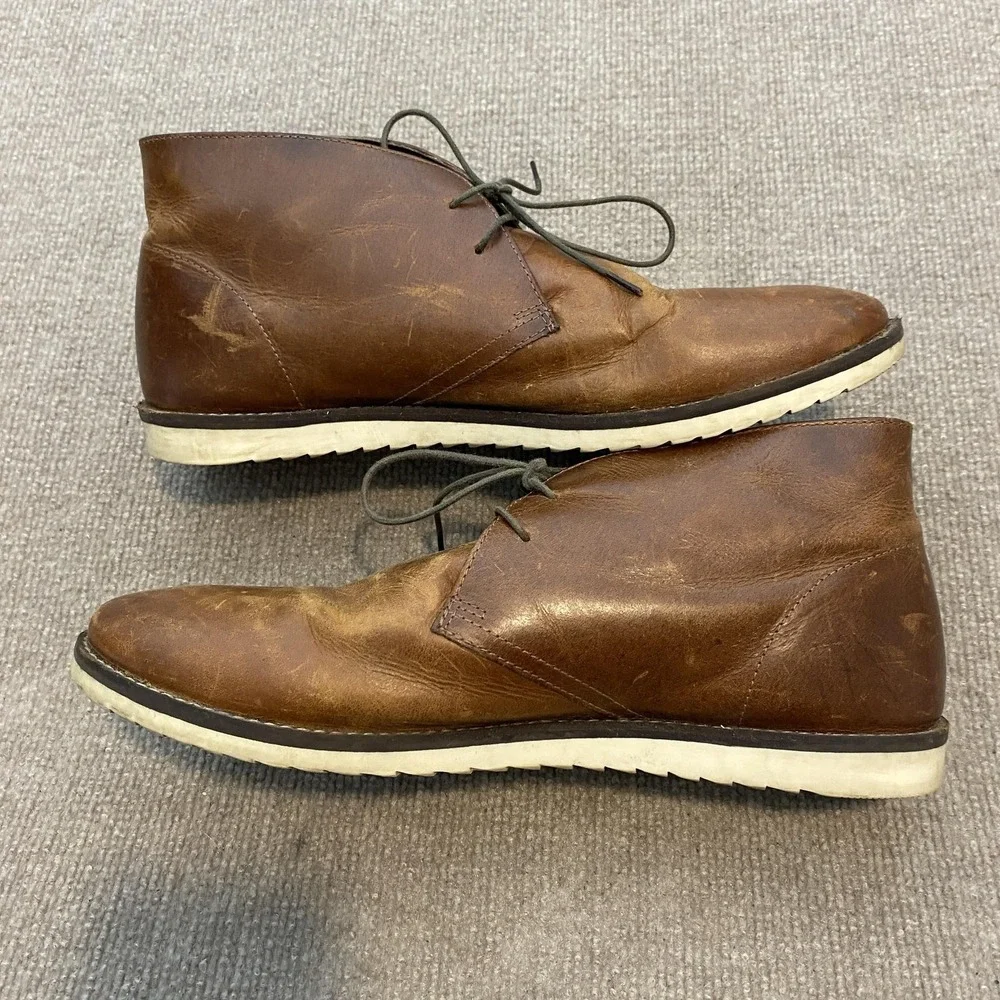Crevo Alameda Chukka‎ Boots Mens Size 12 Brown Leather Ankle Lined Casual